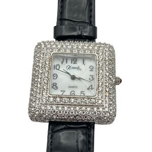 VTG Xanadu Womens Iced Out Watch 35mm - Fresh Battery - Adjustable Leather Band